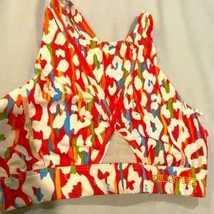 Chestee Rainbow Leopard Sport Bra